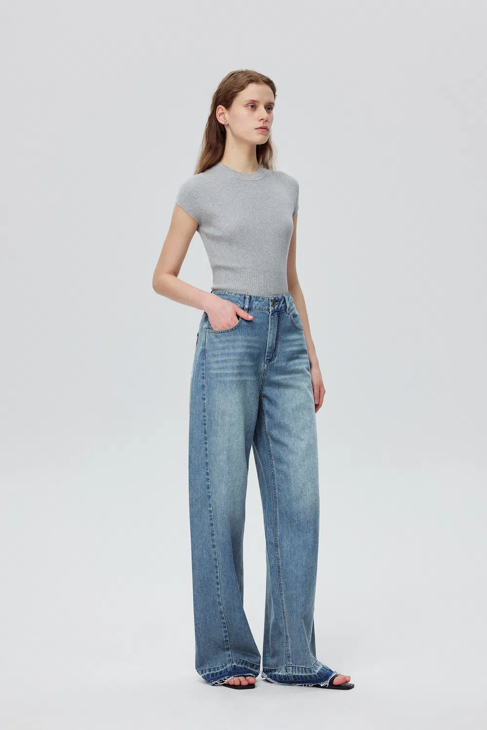 Echo Wide-Leg Jeans in Cotton Denim