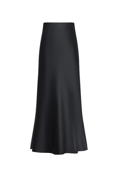 Moon Black Skirt in Premium Silky Satin