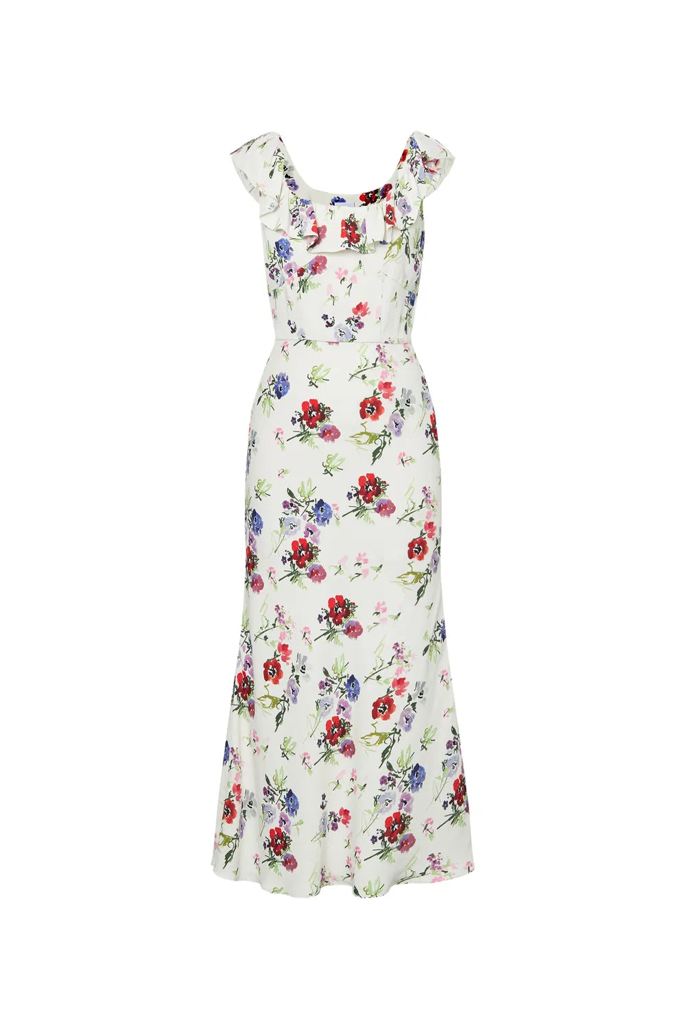 Cici Flora Printed Ruffle Dress in Viscose