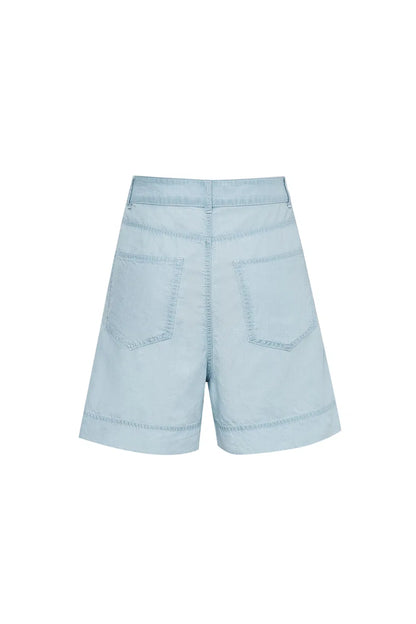 Ciel Hand-Sprayed Shorts in Tencel Denim