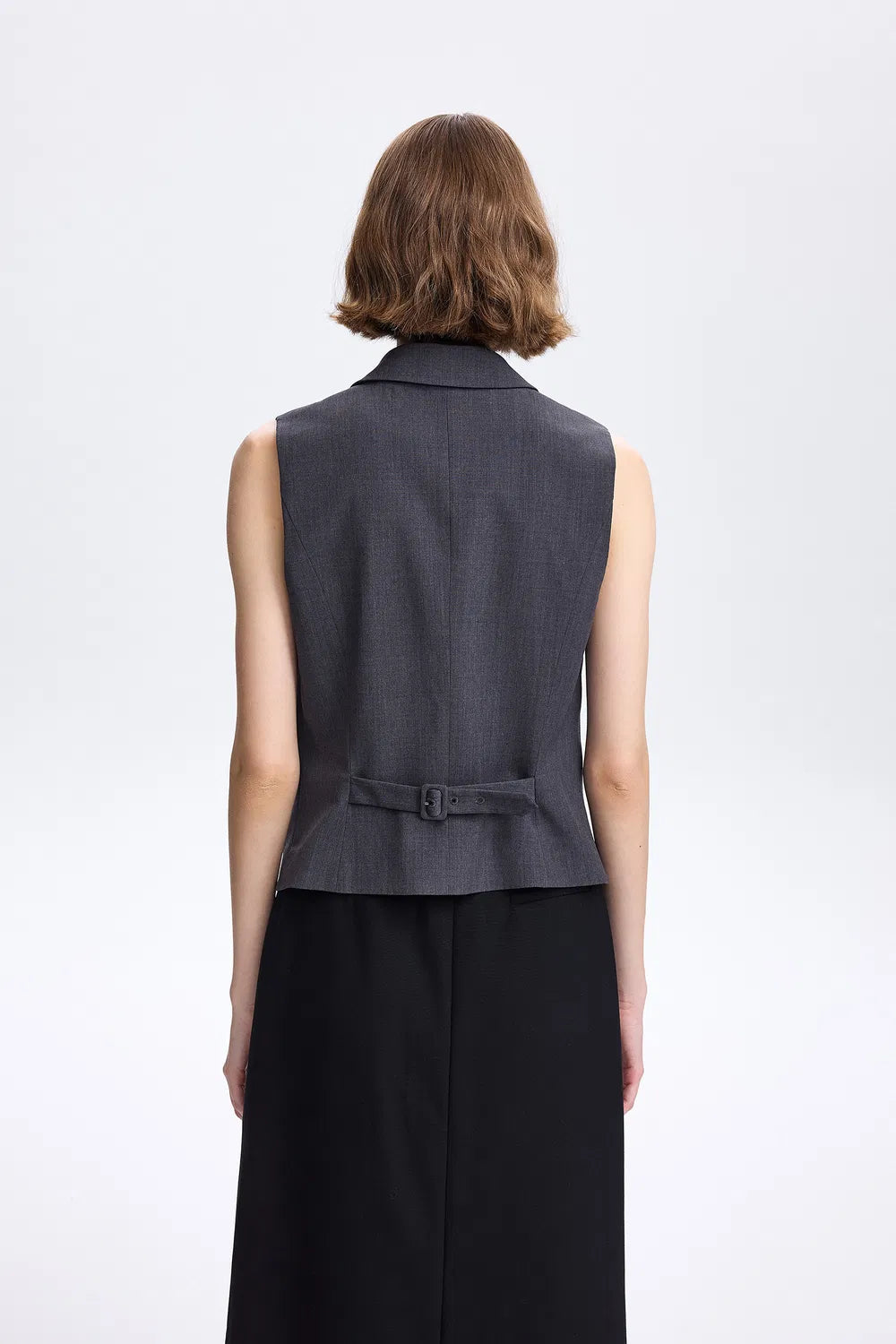 Vittoria Sleeveless Vest and Blazer Set in Wool Suiting