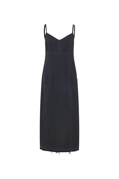 Hortensia Patched Cami Dress in Tencel Denim