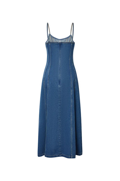 Carmelia Pinafore Dress in Cotton Denim