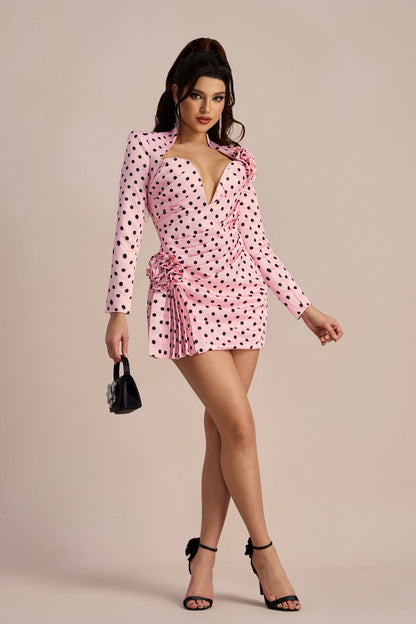 Kristin Puantiyeli Sweet Heart Mini Elbise