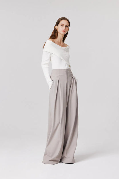 Venus Asymmetrical Sweater in Silk Wool Blend