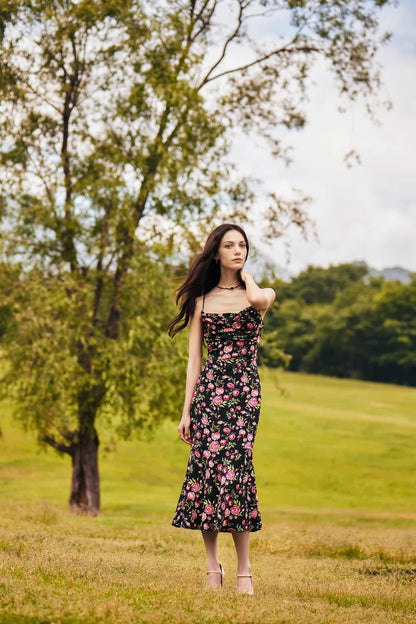 Martina Rosie Black Dress in Mulberry Silk Blend