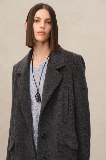 Deneb Long Coat in Alpaca Wool