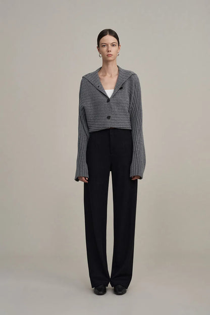 Astrid Straight Leg Suit Pants in Merino Wool Knit