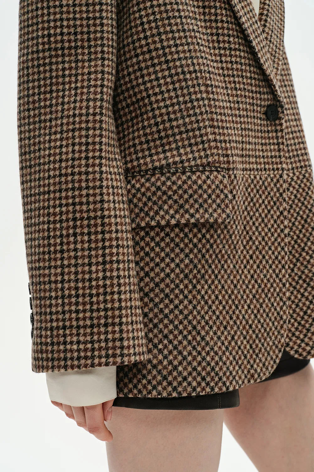 Meare Plaid Blazer in Merino Wool Houndstooth