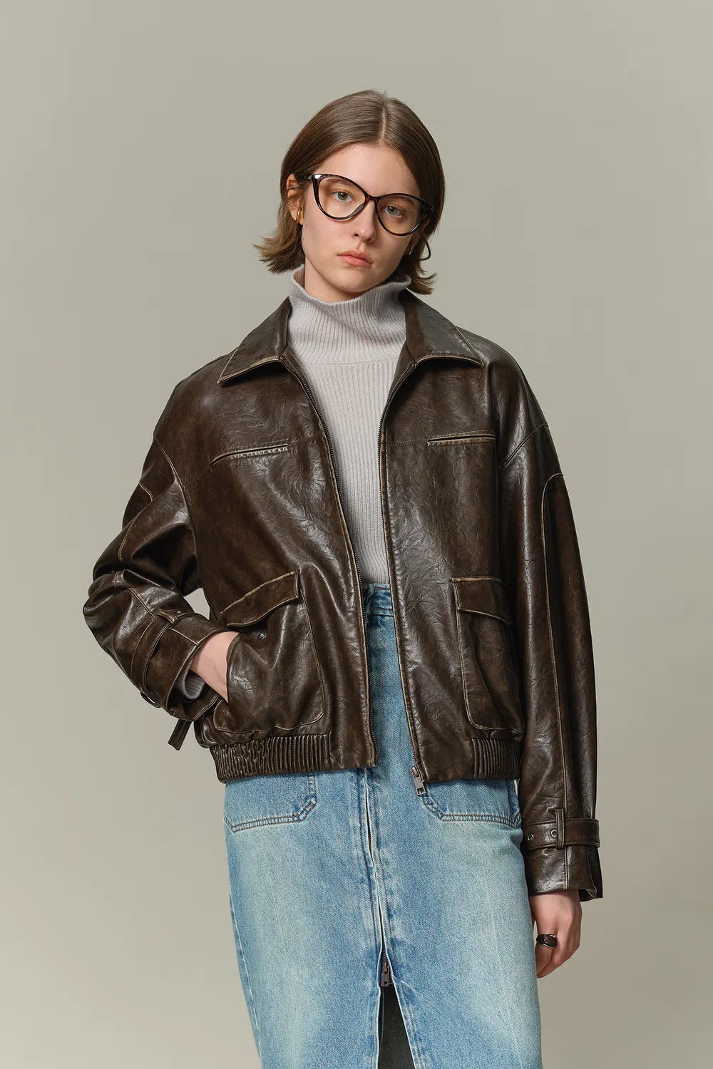 Mei Biker Jacket in Vegan Leather