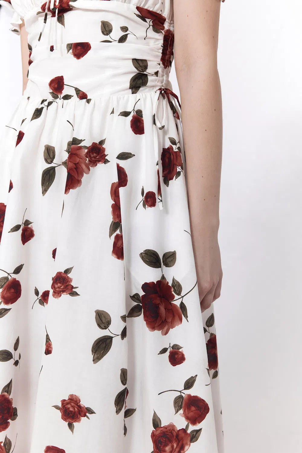 Belle Rose Print Dress in Silk Cotton Blend