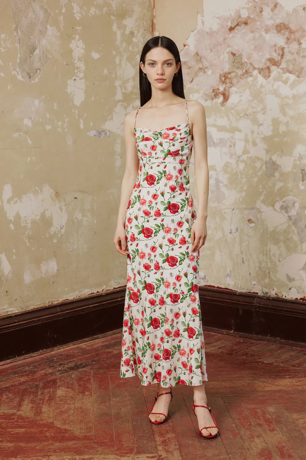 Martina Rosie Maxi Dress in Silk Crepe de Chine