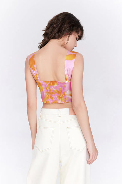 Havana Print Sleeveless Top in Tencel Cotton