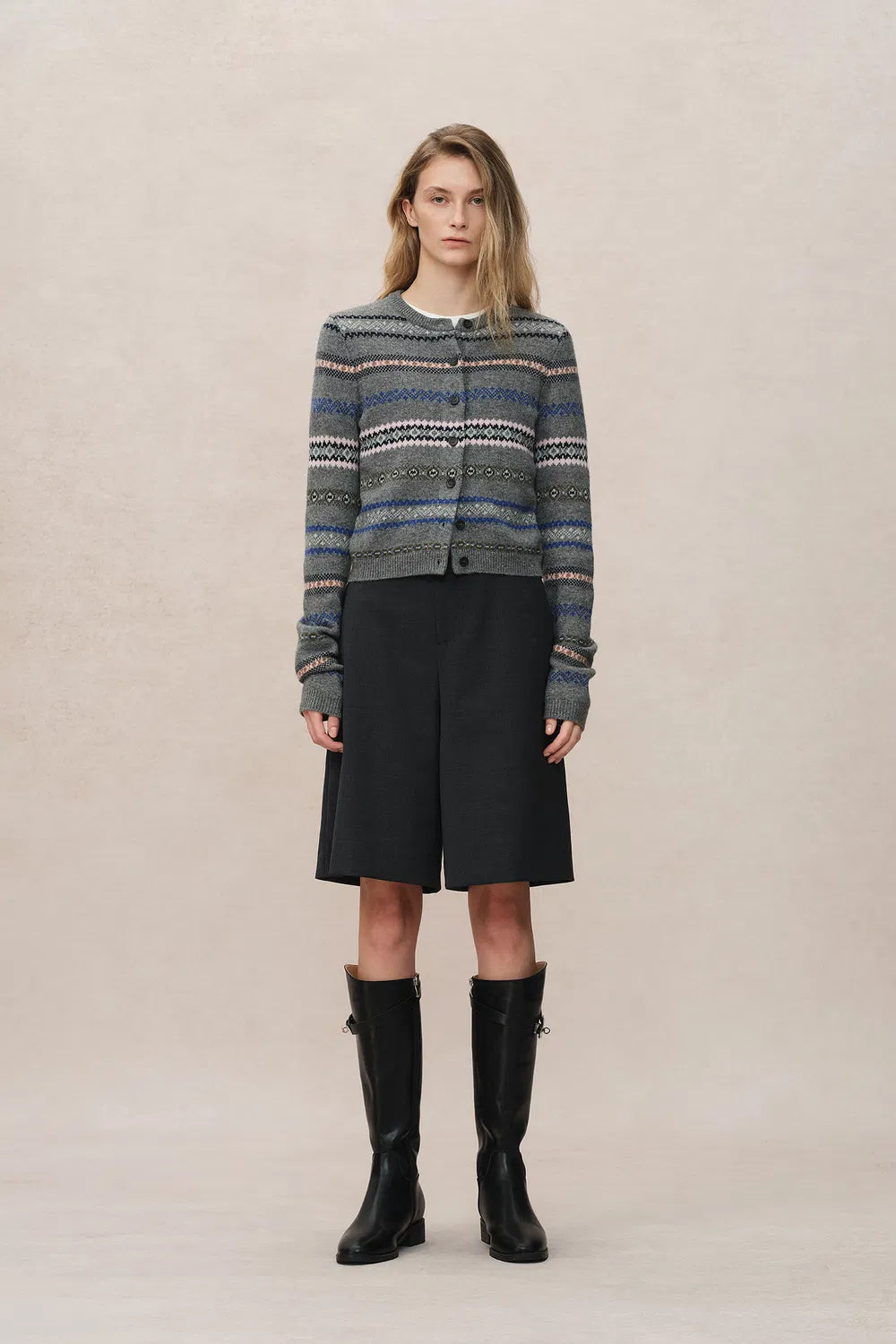 Alice Short Cardigan in Merino Wool Knit