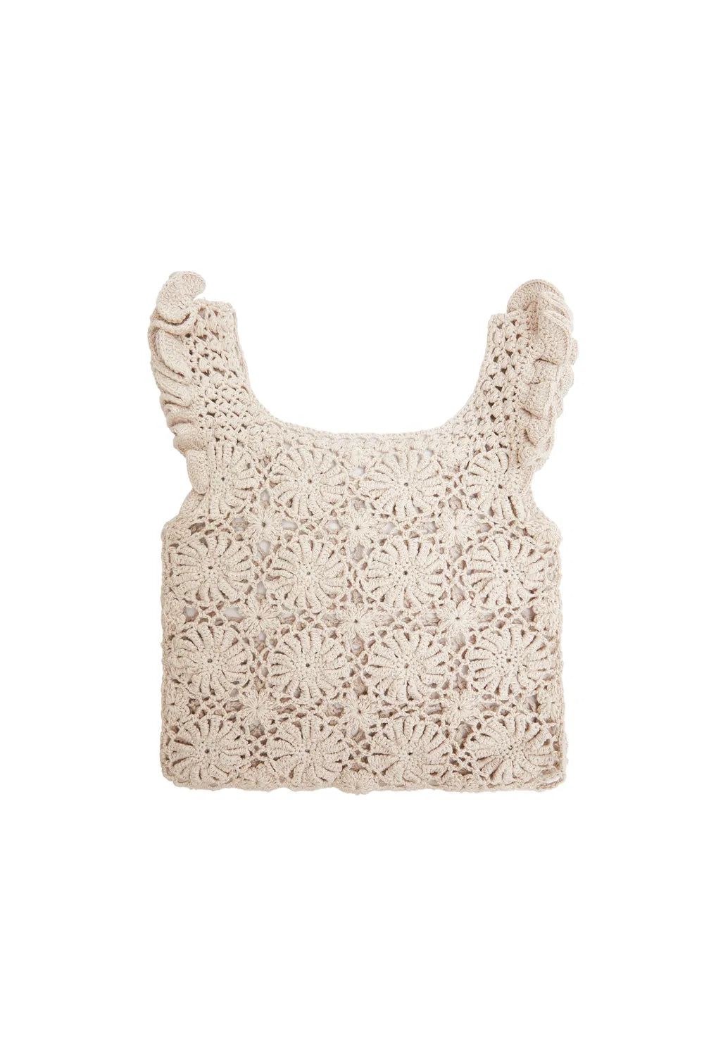 Mia Handcrafted Crochet Floral Top in Cotton