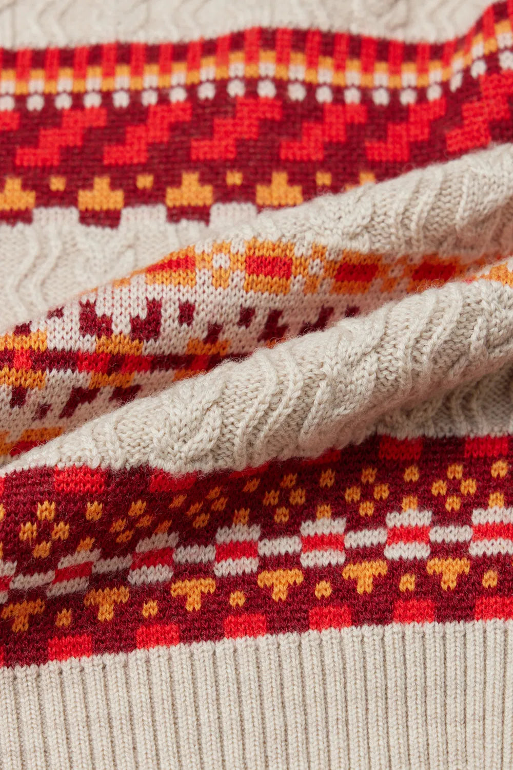 Ava Fair Isle Cardigan in Merino Wool Knit