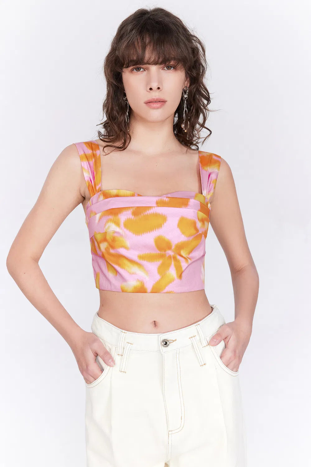 Havana Print Sleeveless Top in Tencel Cotton