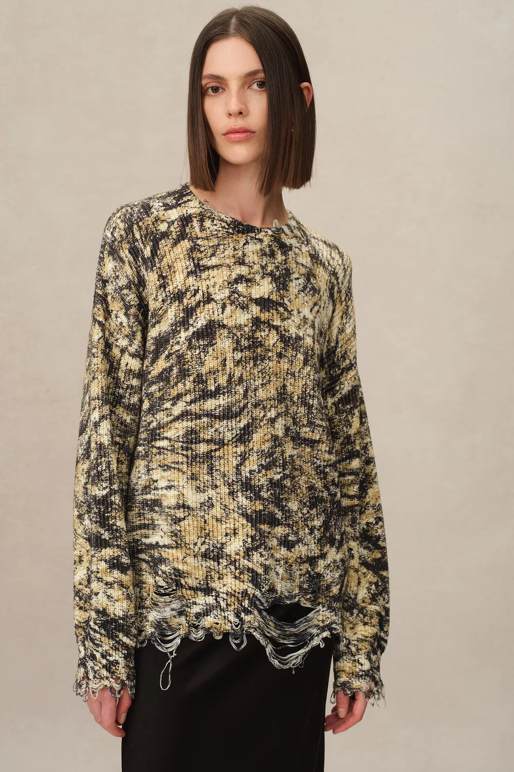 Hesper Animal Print Sweater in Chunky Cotton Knit