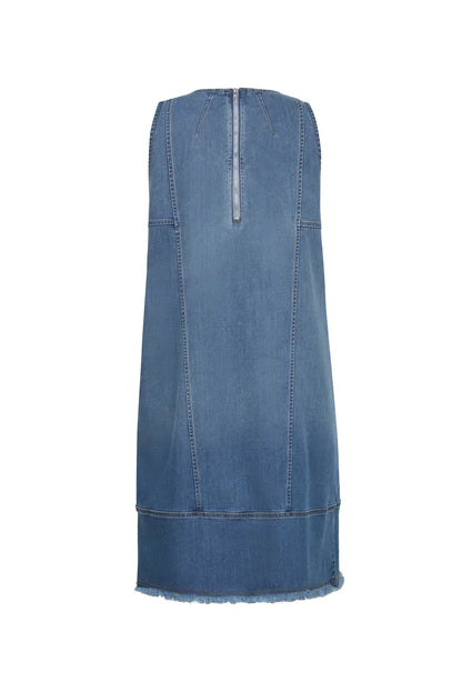 Miranda Embellished Dress in Cotton Lyocell Denim