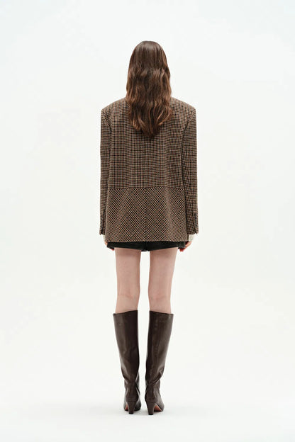 Meare Plaid Blazer in Merino Wool Houndstooth