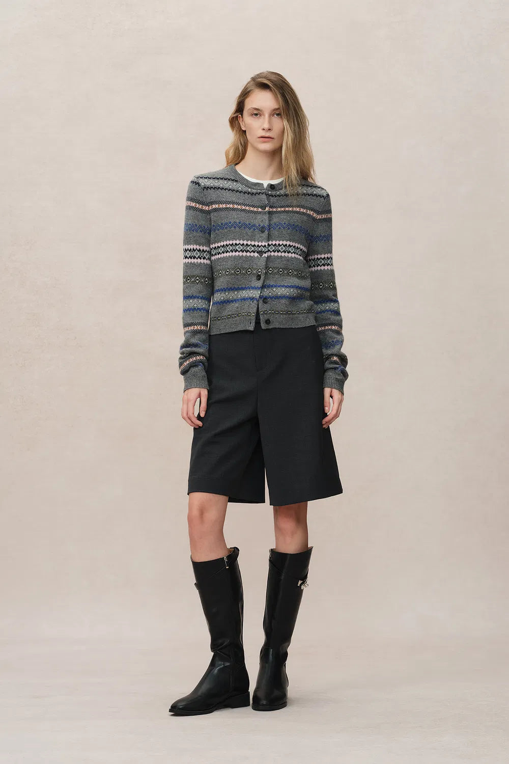 Alice Short Cardigan in Merino Wool Knit