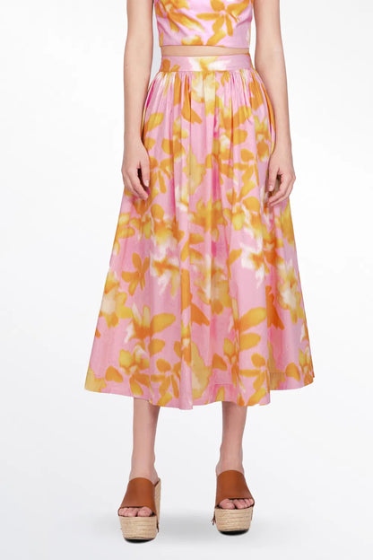 Havana Print A-Line Skirt in Tencel Cotton