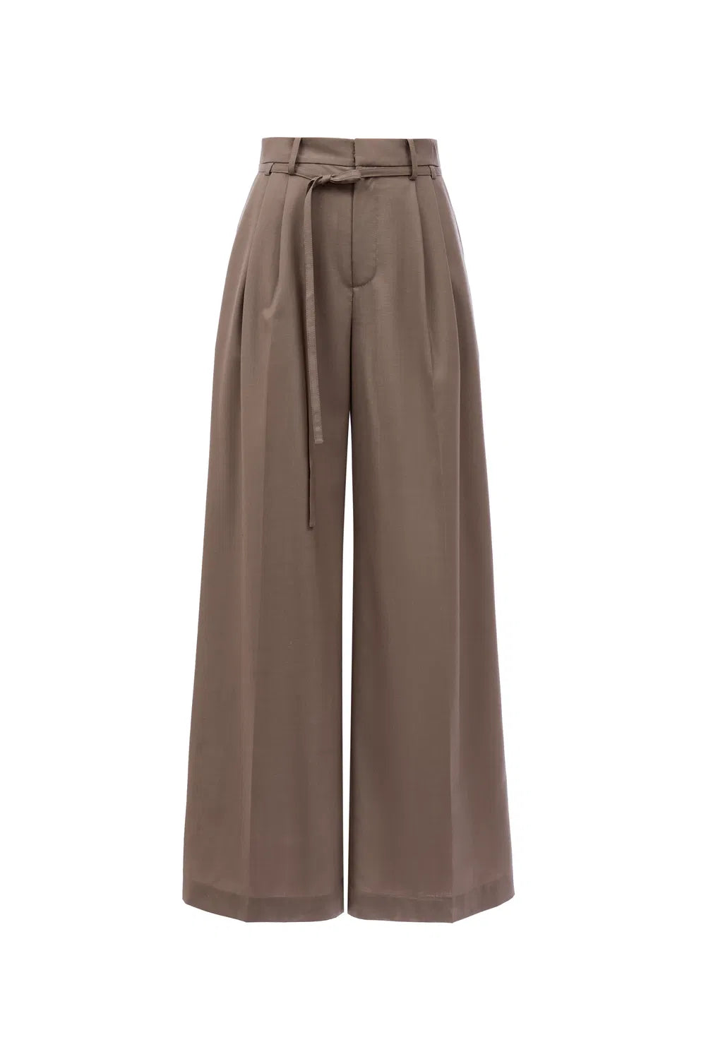 Alba Belted Suit Trousers in Wool Blend