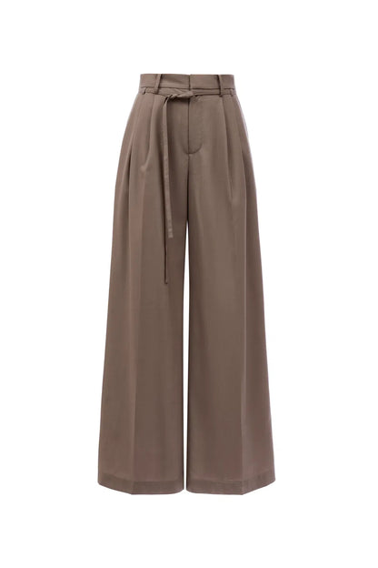 Alba Belted Suit Trousers in Wool Blend