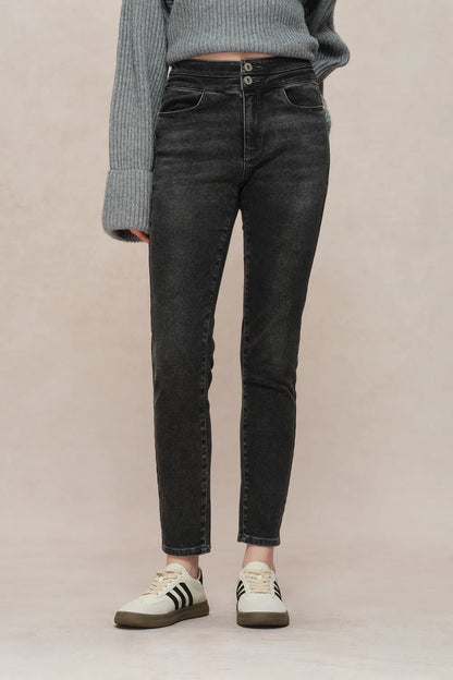 Eliza Fleece Lined Skinny Jeans in Stretchy Denim