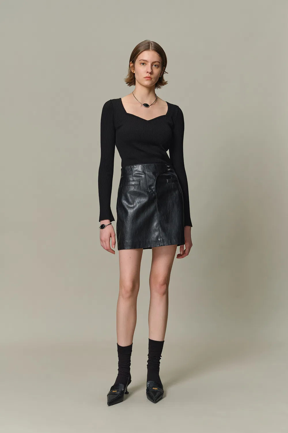 Mia Pencil Skirt in Vegan Leather