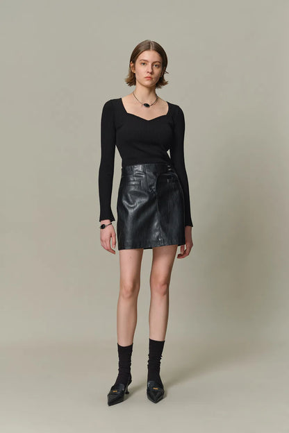 Mia Pencil Skirt in Vegan Leather