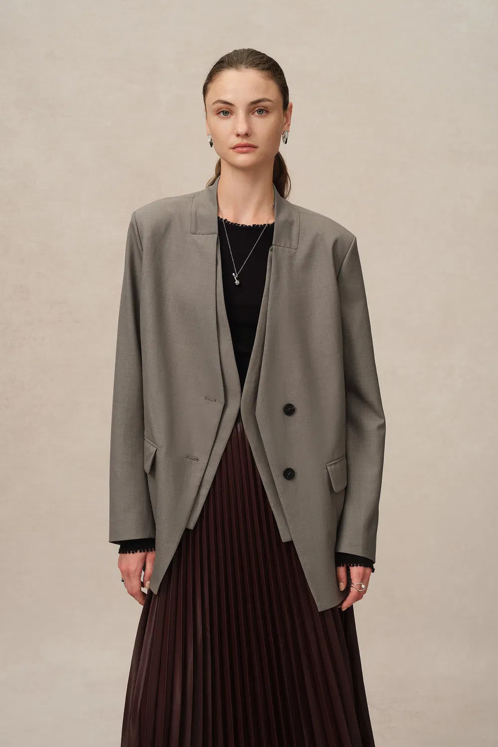 Marta Layered Blazer in Wool Blend