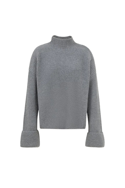 Victoria Mock Neck Sweater in Merino Cashmere Knit