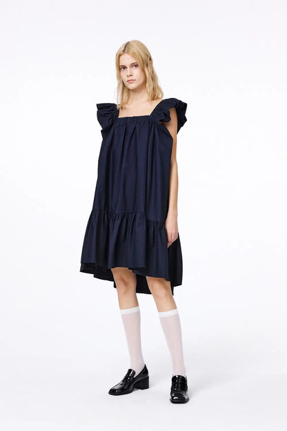 Emily Square Neck Dress in Cotton