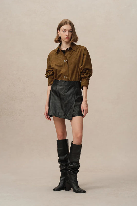 Brandy Lightweight Vegan Suede Shirt