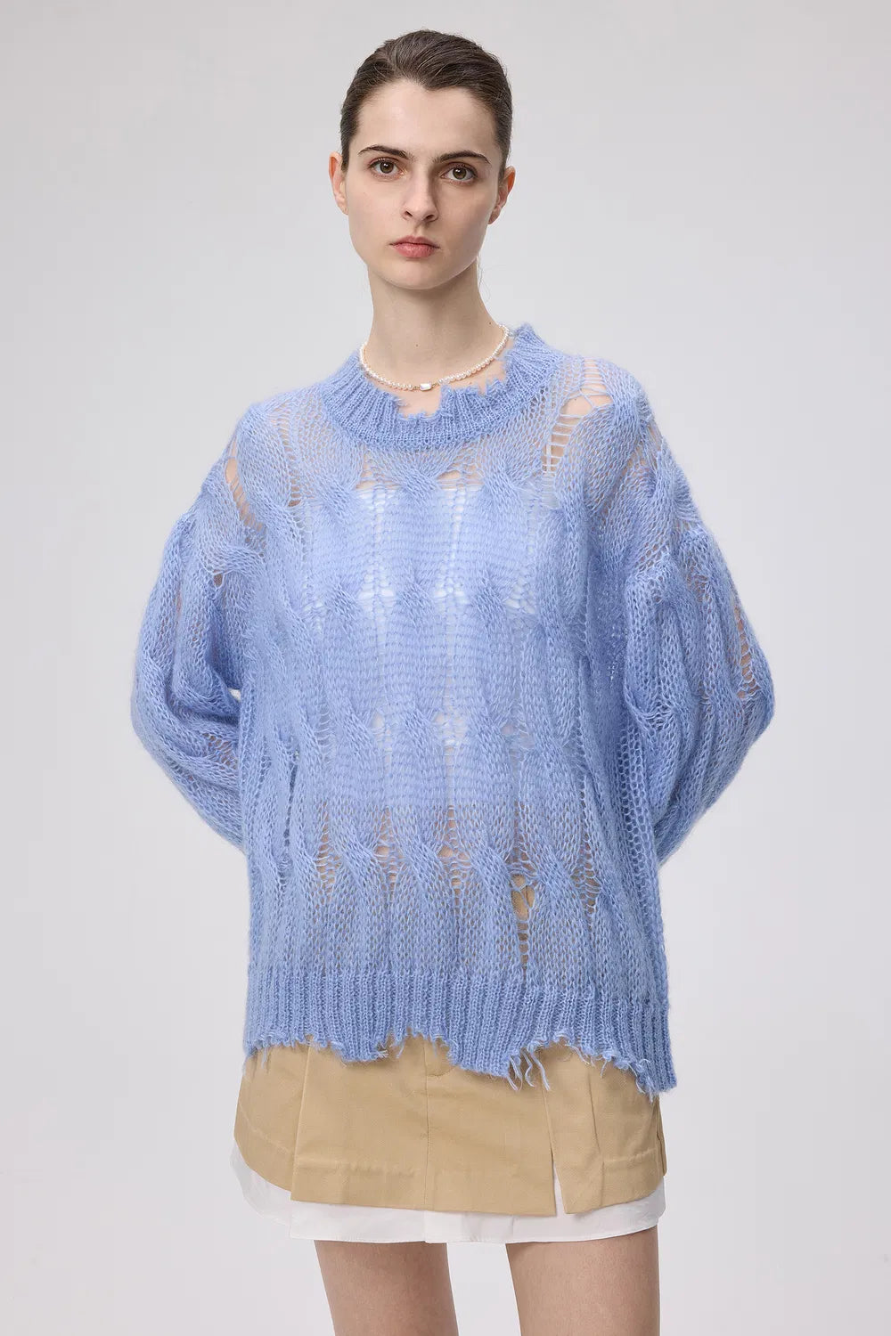 Cloud Loose Sweater in Mohair Wool Knit