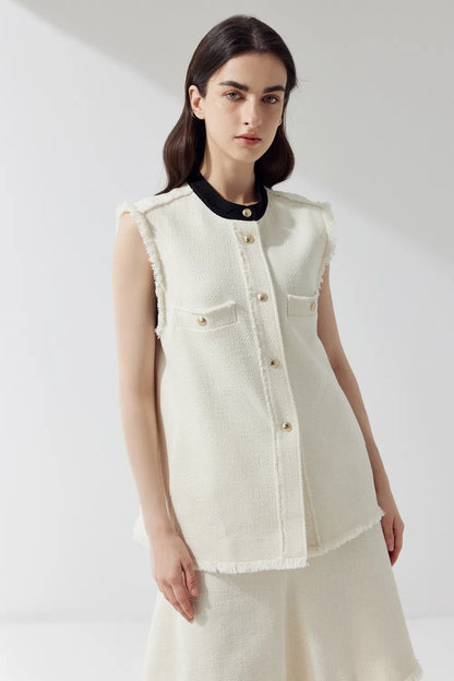 Daisy Vest in Japanese Cotton Tweed