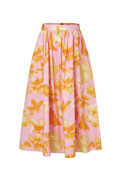 Havana Print A-Line Skirt in Tencel Cotton