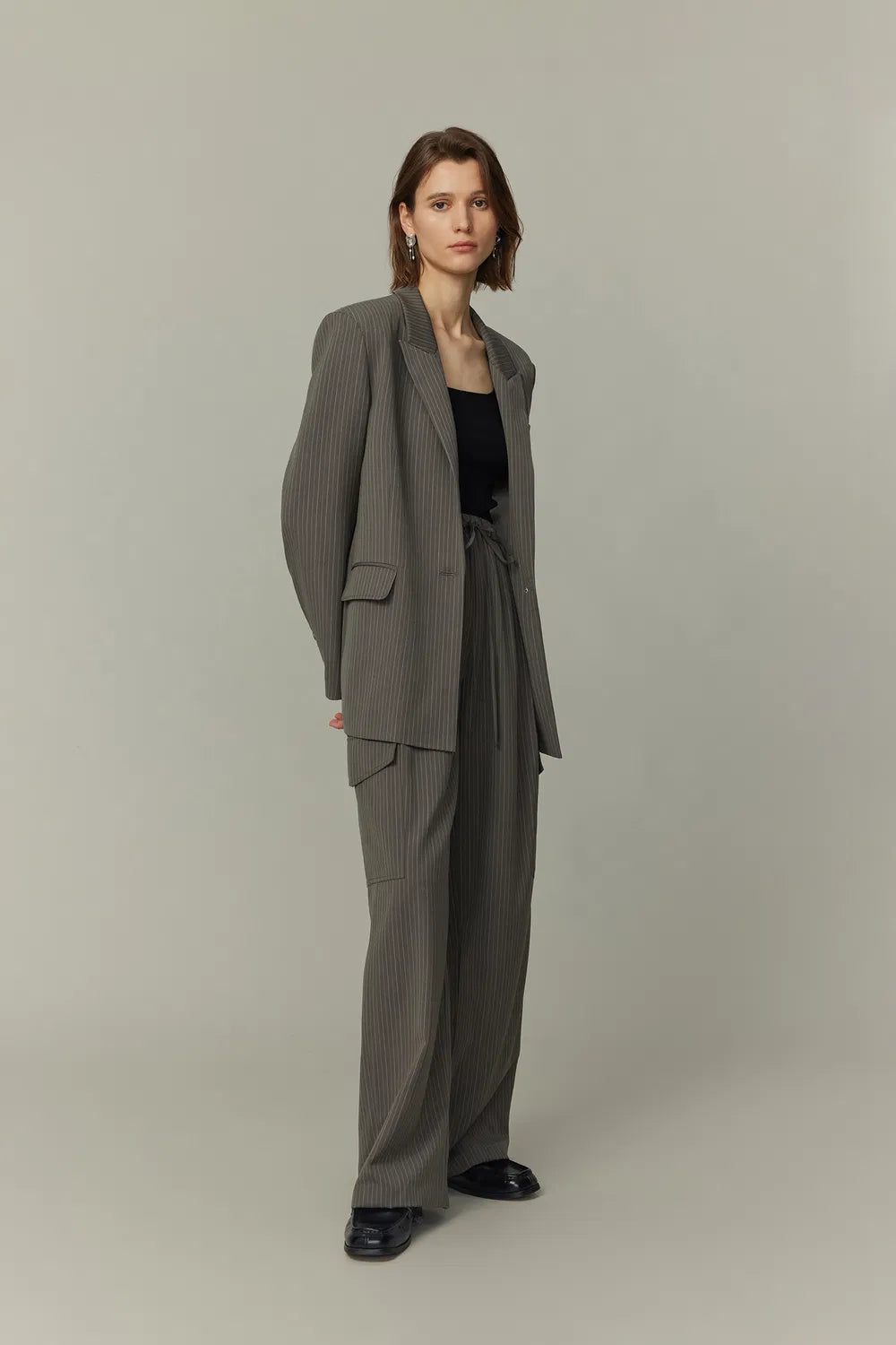 Hana Striped Pants in Fine Worsted Wool