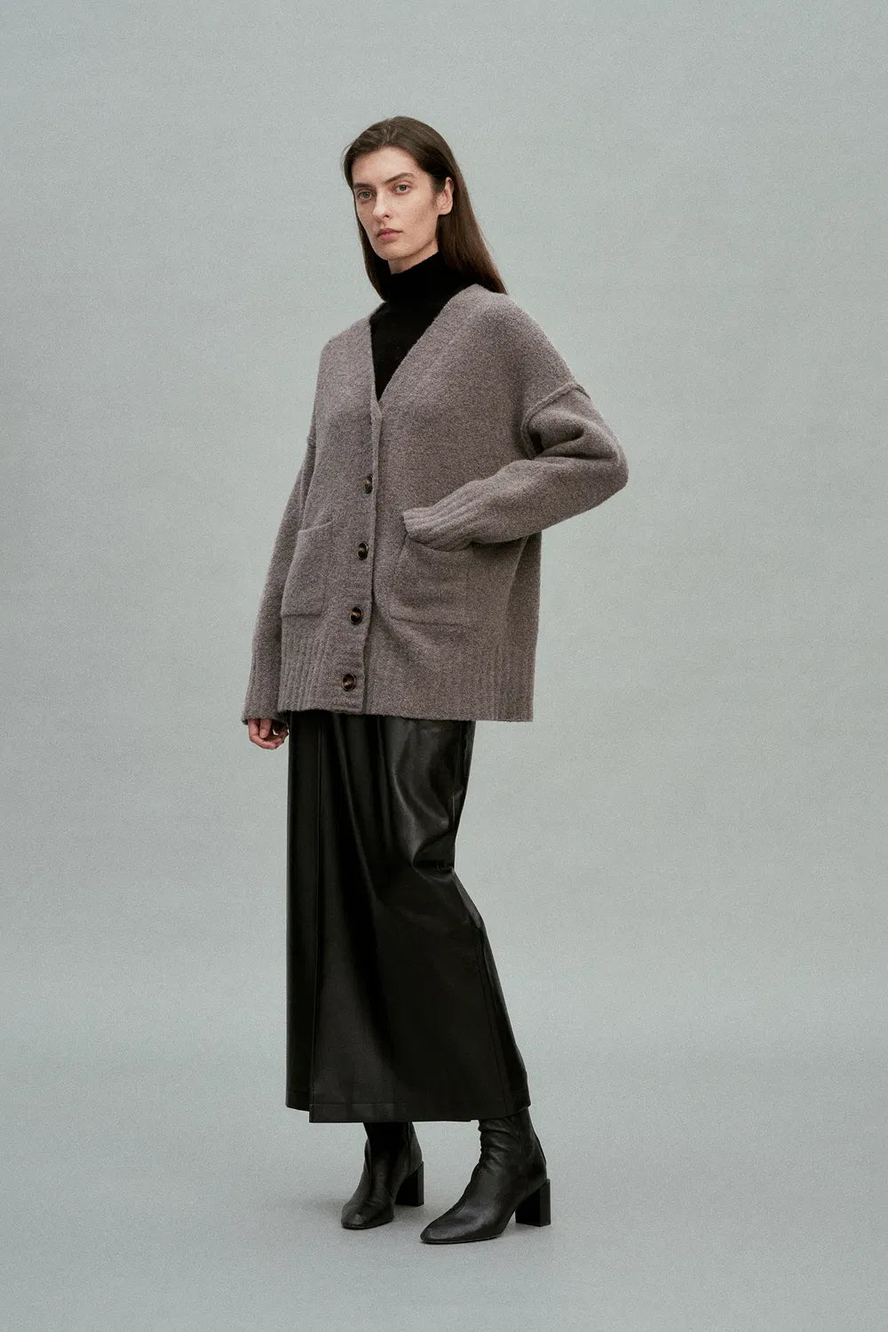 Hiroko Oversized Cardigan in Wool Bouclé Knit