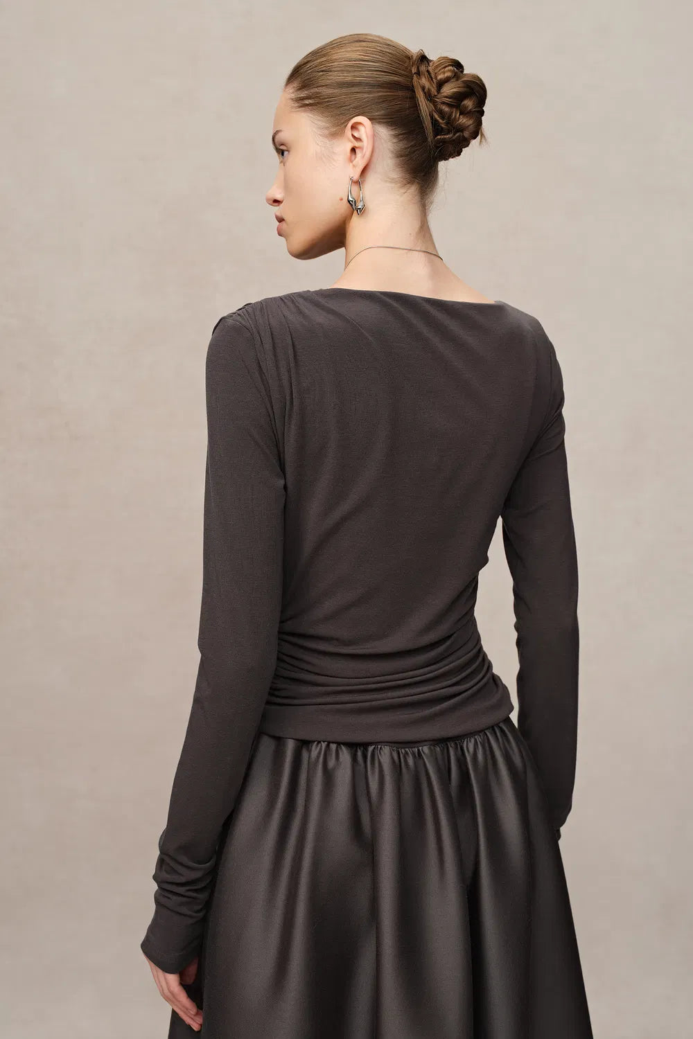 Cindy Bubble Dress in Tencel Wool Knit and Silk Wool Blend