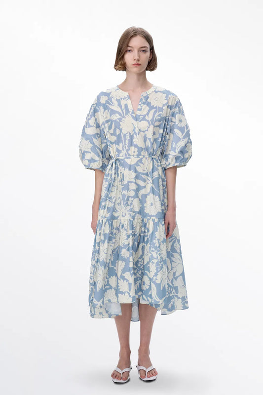 Flora Dropped Puff Sleeve Dress