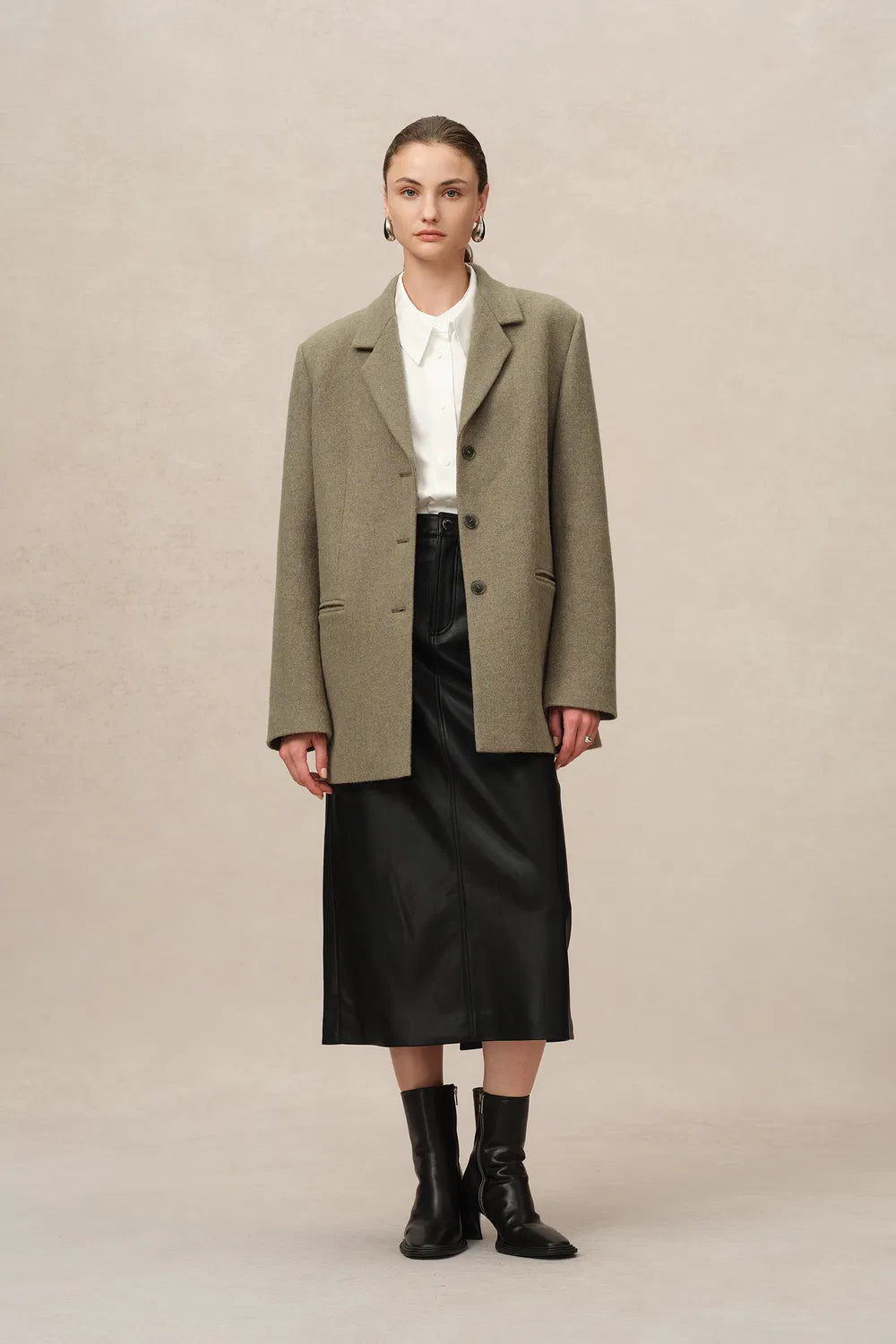 Fran Boxy Blazer in Wool Tweed