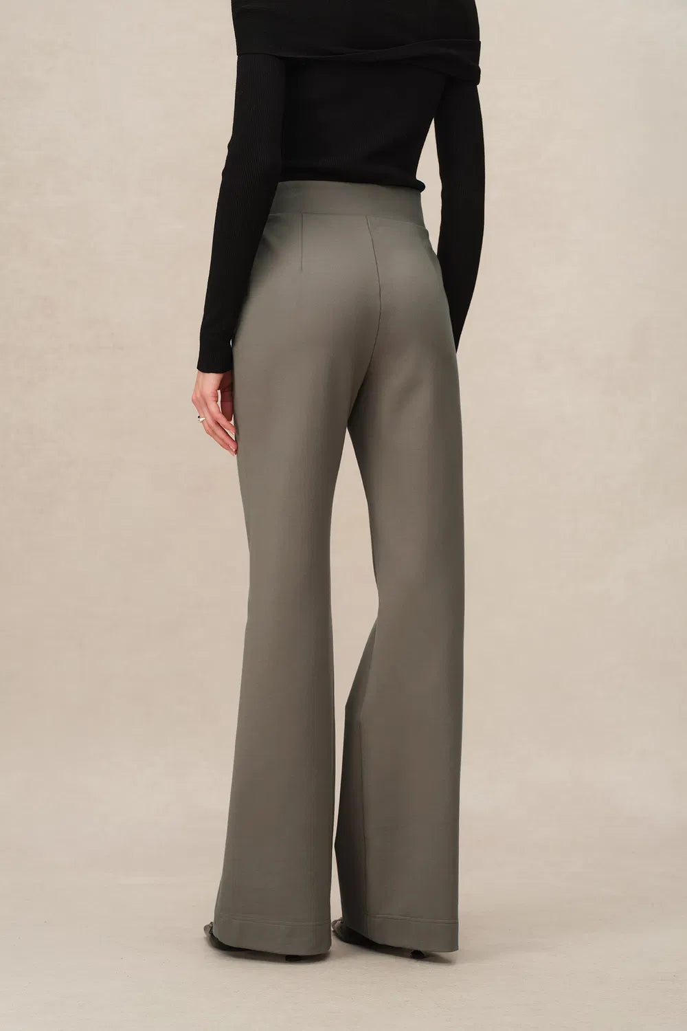 Heather High-Waisted Trousers in High-Stretch Knit