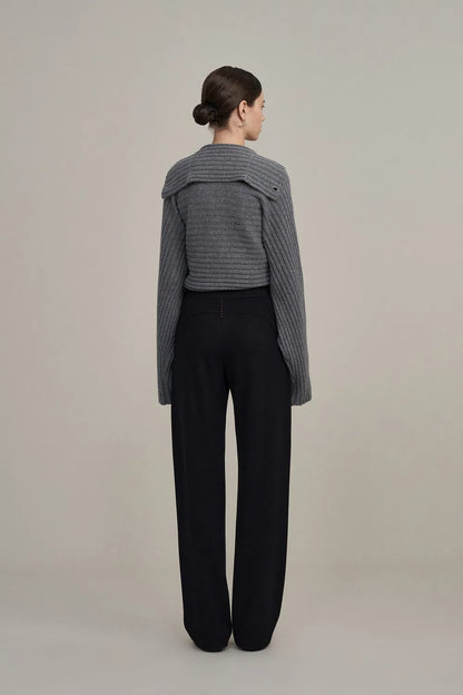 Astrid Straight Leg Suit Pants in Merino Wool Knit