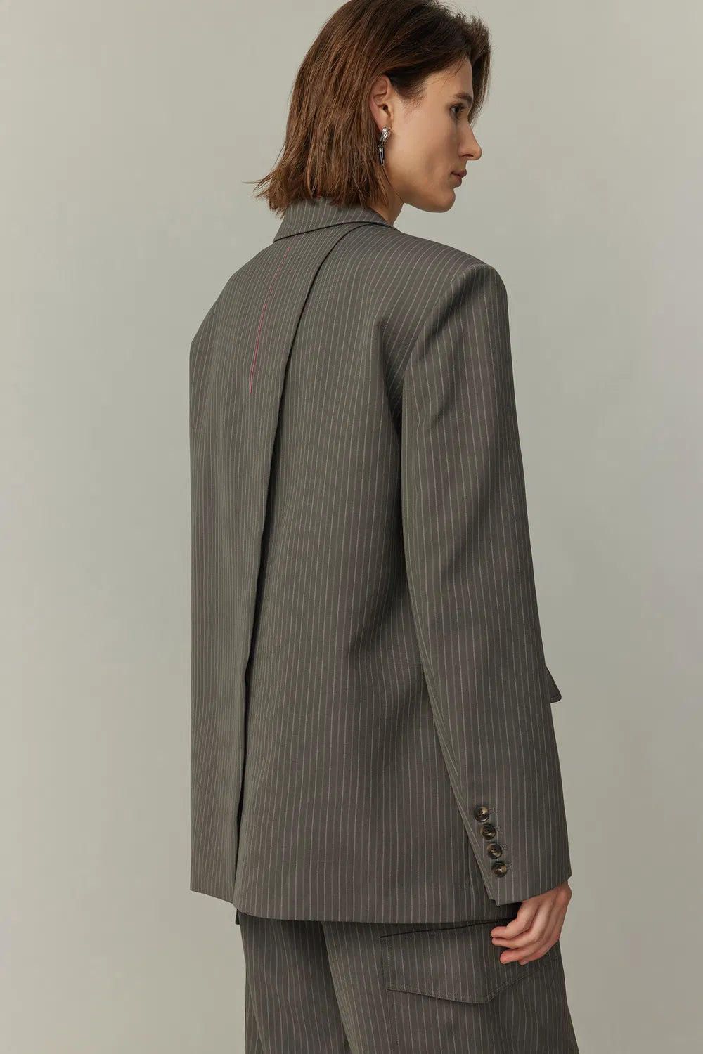 Hana Striped Blazer in Fine Worsted Wool