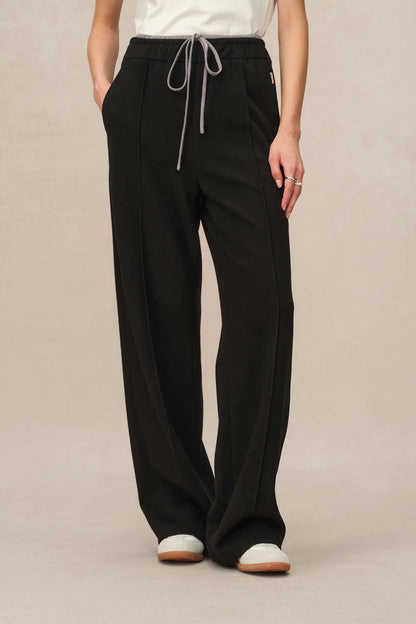 Icy Double-Waistband Casual Pants