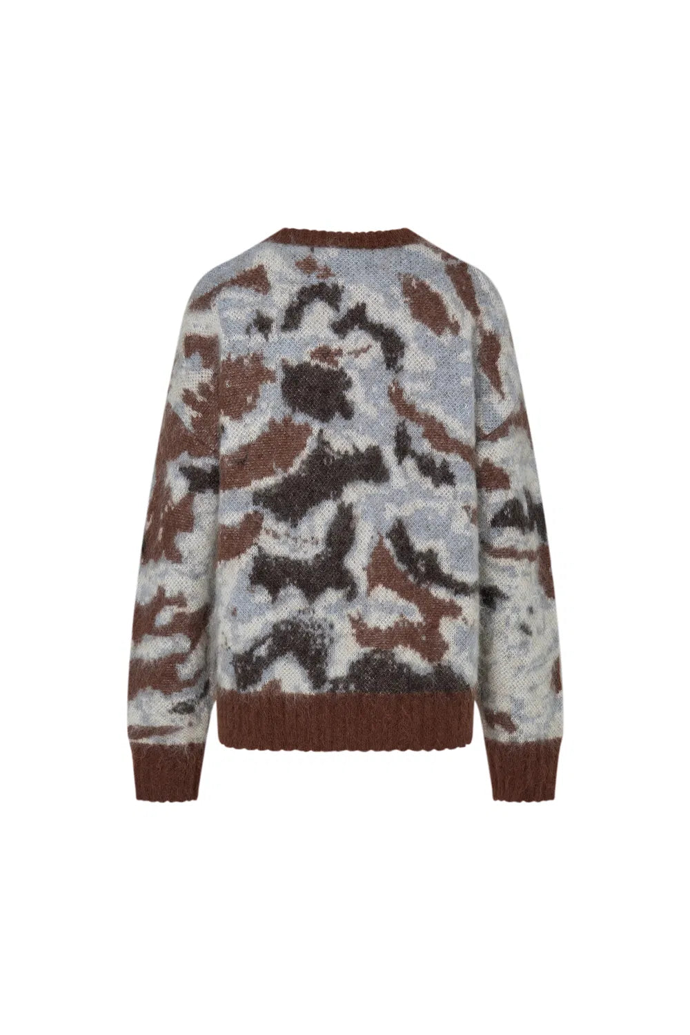 Fera Leopard Jacquard Sweater in Kid Mohair Blend Knit