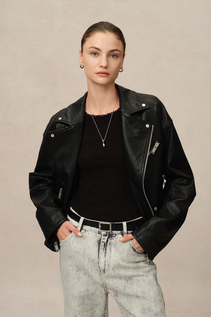 Melford Biker Jacket in Vegan Leather