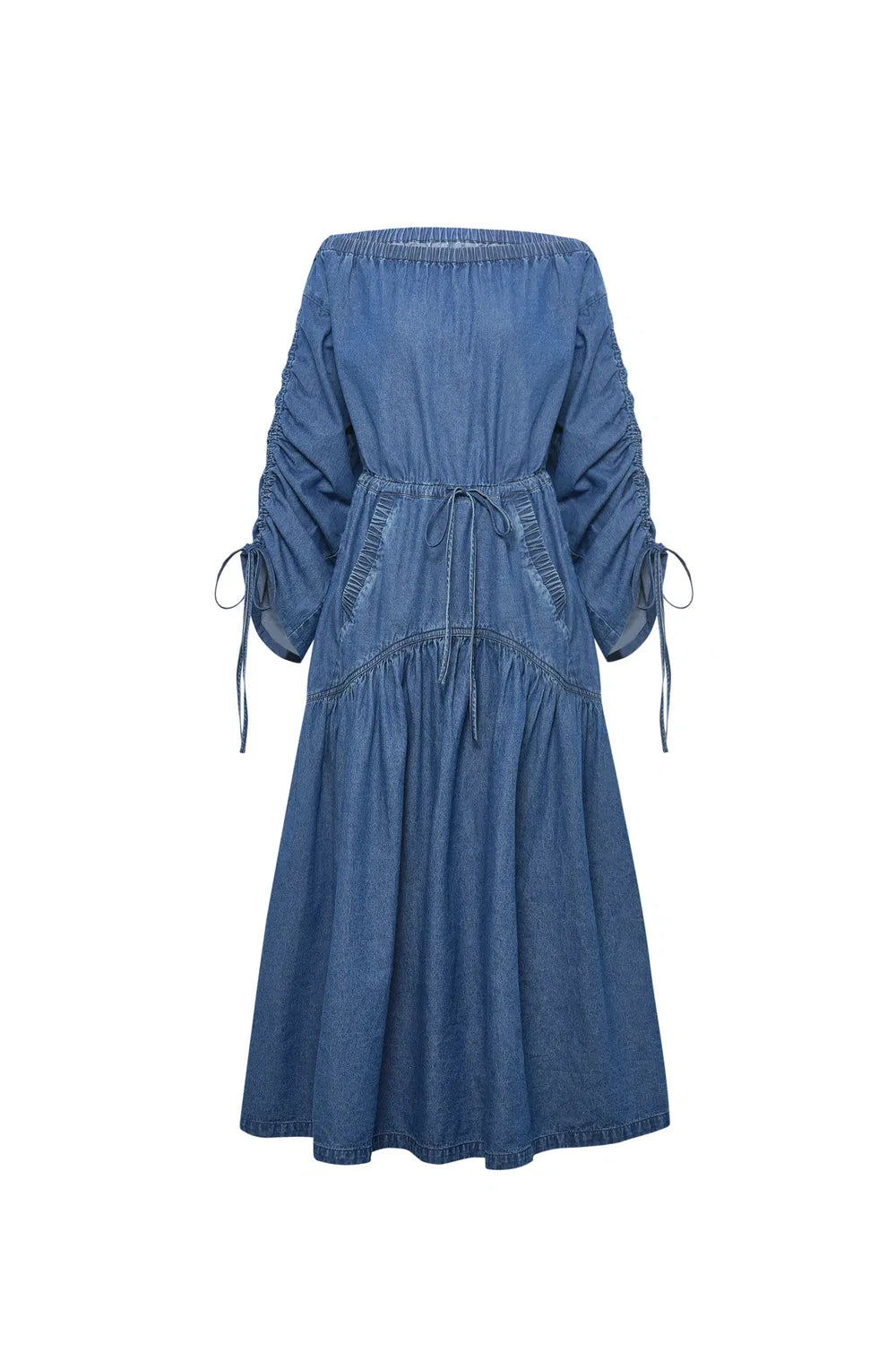 Diane Drawstring Dress in Tencel Denim